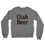 Utah Beer Midweight French Terry Crewneck Sweatshirt-Graphite Heather-Allegiant Goods Co. Vintage Sports Apparel