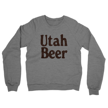 Utah Beer Midweight French Terry Crewneck Sweatshirt-Graphite Heather-Allegiant Goods Co. Vintage Sports Apparel