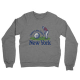 I Have A Tee Time In New York Midweight French Terry Crewneck Sweatshirt-Graphite Heather-Allegiant Goods Co. Vintage Sports Apparel