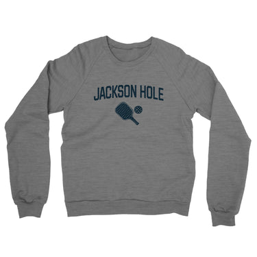 Jackson Hole Pickleball Midweight French Terry Crewneck Sweatshirt-Graphite Heather-Allegiant Goods Co. Vintage Sports Apparel