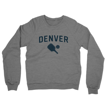 Denver Pickleball Midweight French Terry Crewneck Sweatshirt-Graphite Heather-Allegiant Goods Co. Vintage Sports Apparel