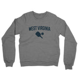 West Virginia Pickleball Midweight French Terry Crewneck Sweatshirt-Graphite Heather-Allegiant Goods Co. Vintage Sports Apparel