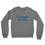 Chicago's Number 1 Fan Midweight French Terry Crewneck Sweatshirt-Graphite Heather-Allegiant Goods Co. Vintage Sports Apparel