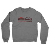 Albuquerque Mountain Sunset Midweight French Terry Crewneck Sweatshirt-Graphite Heather-Allegiant Goods Co. Vintage Sports Apparel