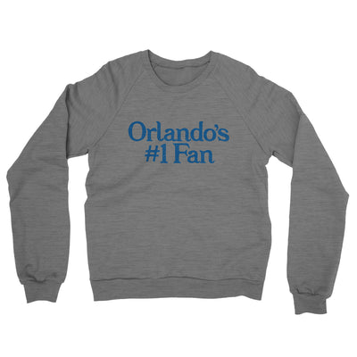 Orlando's Number 1 Fan Midweight French Terry Crewneck Sweatshirt-Graphite Heather-Allegiant Goods Co. Vintage Sports Apparel