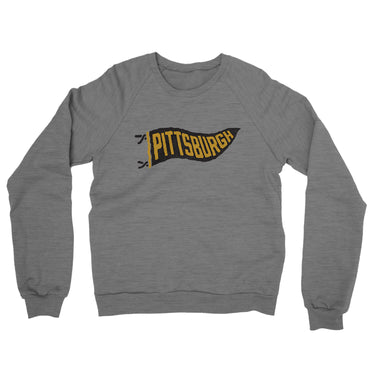 Pittsburgh Pennant Midweight French Terry Crewneck Sweatshirt-Graphite Heather-Allegiant Goods Co. Vintage Sports Apparel
