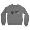 Las Vegas Vintage Script Midweight French Terry Crewneck Sweatshirt-Graphite Heather-Allegiant Goods Co. Vintage Sports Apparel