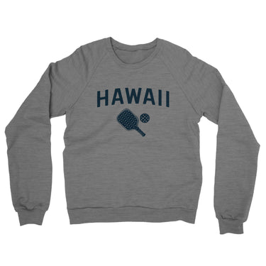 Hawaii Pickleball Midweight French Terry Crewneck Sweatshirt-Graphite Heather-Allegiant Goods Co. Vintage Sports Apparel