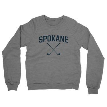 Spokane Golf Midweight French Terry Crewneck Sweatshirt-Graphite Heather-Allegiant Goods Co. Vintage Sports Apparel