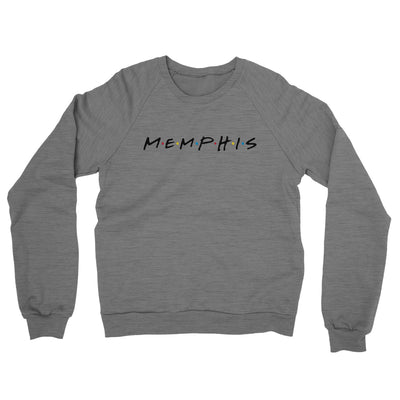 Memphis Friends Midweight French Terry Crewneck Sweatshirt-Graphite Heather-Allegiant Goods Co. Vintage Sports Apparel