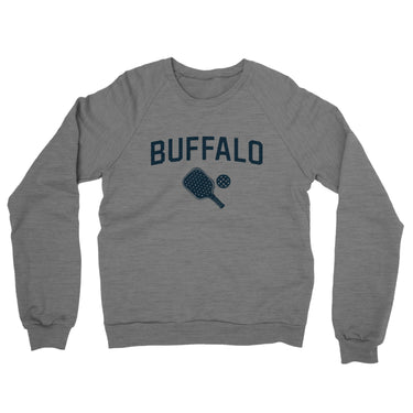 Buffalo Pickleball Midweight French Terry Crewneck Sweatshirt-Graphite Heather-Allegiant Goods Co. Vintage Sports Apparel
