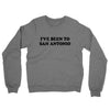 I've Been To San Antonio Midweight French Terry Crewneck Sweatshirt-Graphite Heather-Allegiant Goods Co. Vintage Sports Apparel