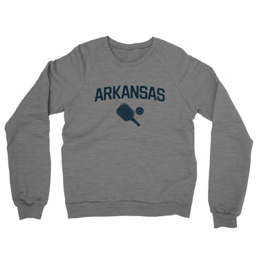 Arkansas Pickleball Midweight French Terry Crewneck Sweatshirt-Graphite Heather-Allegiant Goods Co. Vintage Sports Apparel