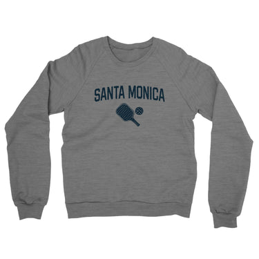 Santa Monica Pickleball Midweight French Terry Crewneck Sweatshirt-Graphite Heather-Allegiant Goods Co. Vintage Sports Apparel