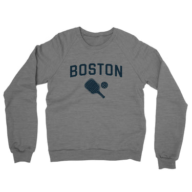 Boston Pickleball Midweight French Terry Crewneck Sweatshirt-Graphite Heather-Allegiant Goods Co. Vintage Sports Apparel