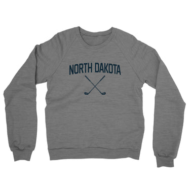 North Dakota Golf Midweight French Terry Crewneck Sweatshirt-Graphite Heather-Allegiant Goods Co. Vintage Sports Apparel