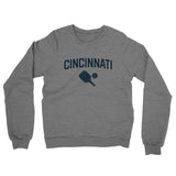 Cincinnati Pickleball Midweight French Terry Crewneck Sweatshirt-Graphite Heather-Allegiant Goods Co. Vintage Sports Apparel