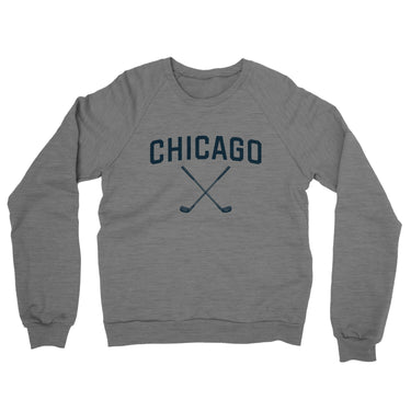 Chicago Golf Midweight French Terry Crewneck Sweatshirt-Graphite Heather-Allegiant Goods Co. Vintage Sports Apparel