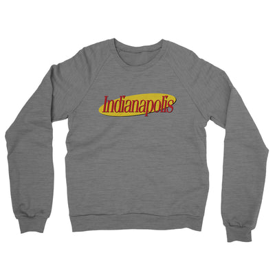 Indianapolis Seinfeld Midweight French Terry Crewneck Sweatshirt-Graphite Heather-Allegiant Goods Co. Vintage Sports Apparel