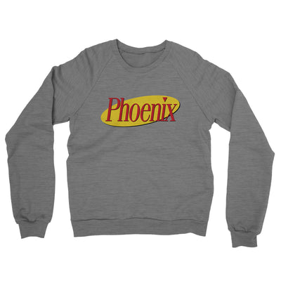 Phoenix Seinfeld Midweight French Terry Crewneck Sweatshirt-Graphite Heather-Allegiant Goods Co. Vintage Sports Apparel