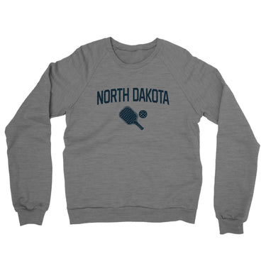 North Dakota Pickleball Midweight French Terry Crewneck Sweatshirt-Graphite Heather-Allegiant Goods Co. Vintage Sports Apparel