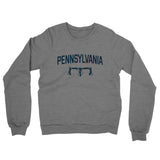 Pennsylvania Cycling Midweight French Terry Crewneck Sweatshirt-Graphite Heather-Allegiant Goods Co. Vintage Sports Apparel