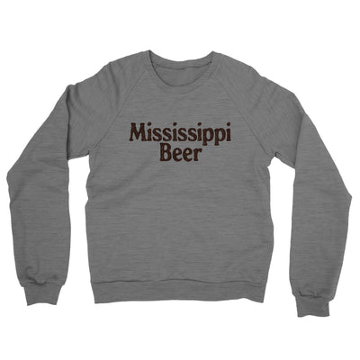 Mississippi Beer Midweight French Terry Crewneck Sweatshirt-Graphite Heather-Allegiant Goods Co. Vintage Sports Apparel