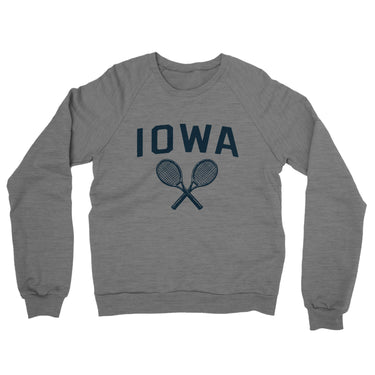 Iowa Tennis Midweight French Terry Crewneck Sweatshirt-Graphite Heather-Allegiant Goods Co. Vintage Sports Apparel