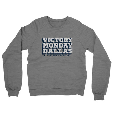 Victory Monday Dallas Midweight French Terry Crewneck Sweatshirt-Graphite Heather-Allegiant Goods Co. Vintage Sports Apparel