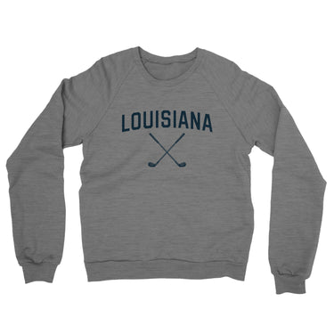 Louisiana Golf Midweight French Terry Crewneck Sweatshirt-Graphite Heather-Allegiant Goods Co. Vintage Sports Apparel