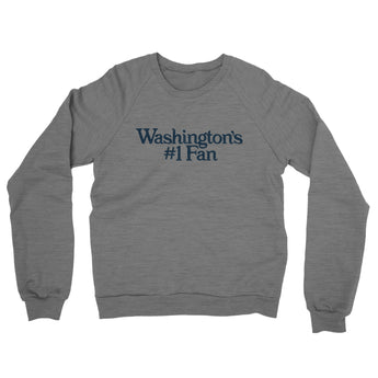Washington's Number 1 Fan Midweight French Terry Crewneck Sweatshirt-Allegiant Goods Co. Vintage Sports Apparel