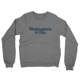 Washington's Number 1 Fan Midweight French Terry Crewneck Sweatshirt-Graphite Heather-Allegiant Goods Co. Vintage Sports Apparel