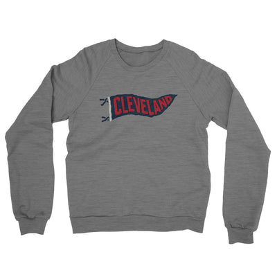 Cleveland Pennant Midweight French Terry Crewneck Sweatshirt-Graphite Heather-Allegiant Goods Co. Vintage Sports Apparel
