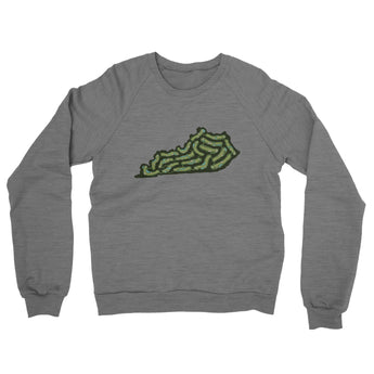 Kentucky Golf Course Midweight French Terry Crewneck Sweatshirt-Graphite Heather-Allegiant Goods Co. Vintage Sports Apparel