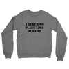 There's No Place Like Albany Midweight French Terry Crewneck Sweatshirt-Graphite Heather-Allegiant Goods Co. Vintage Sports Apparel