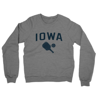 Iowa Pickleball Midweight French Terry Crewneck Sweatshirt-Graphite Heather-Allegiant Goods Co. Vintage Sports Apparel