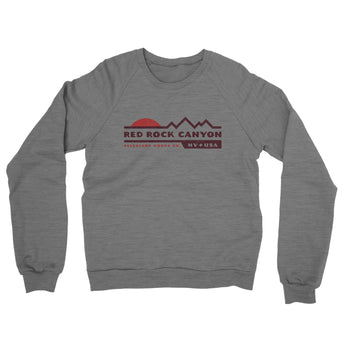 Red Rock Canyon Sunset Midweight French Terry Crewneck Sweatshirt-Graphite Heather-Allegiant Goods Co. Vintage Sports Apparel