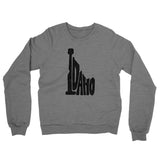 Idaho State Shape Text Midweight French Terry Crewneck Sweatshirt-Graphite Heather-Allegiant Goods Co. Vintage Sports Apparel