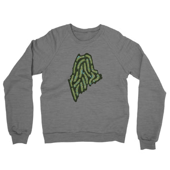 Maine Golf Course Midweight French Terry Crewneck Sweatshirt-Graphite Heather-Allegiant Goods Co. Vintage Sports Apparel