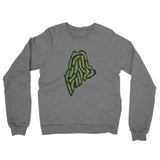 Maine Golf Course Midweight French Terry Crewneck Sweatshirt-Graphite Heather-Allegiant Goods Co. Vintage Sports Apparel
