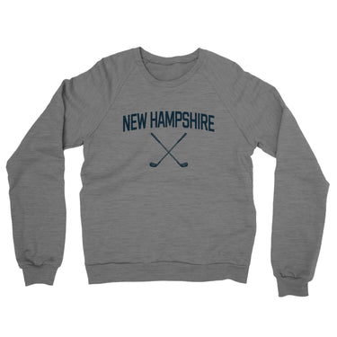 New Hampshire Golf Midweight French Terry Crewneck Sweatshirt-Graphite Heather-Allegiant Goods Co. Vintage Sports Apparel