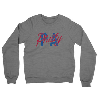 Philly Pa Overprinted Midweight French Terry Crewneck Sweatshirt-Allegiant Goods Co. Vintage Sports Apparel