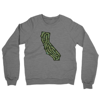 California Golf Course Midweight French Terry Crewneck Sweatshirt-Graphite Heather-Allegiant Goods Co. Vintage Sports Apparel