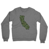 California Golf Course Midweight French Terry Crewneck Sweatshirt-Graphite Heather-Allegiant Goods Co. Vintage Sports Apparel