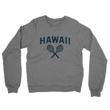 Hawaii Tennis Midweight French Terry Crewneck Sweatshirt-Graphite Heather-Allegiant Goods Co. Vintage Sports Apparel