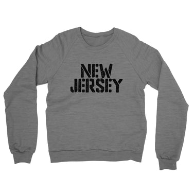 New Jersey Military Stencil Midweight French Terry Crewneck Sweatshirt-Allegiant Goods Co. Vintage Sports Apparel
