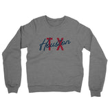 Houston Tx Overprinted Midweight French Terry Crewneck Sweatshirt-Allegiant Goods Co. Vintage Sports Apparel