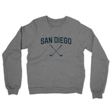 San Diego Golf Midweight French Terry Crewneck Sweatshirt-Graphite Heather-Allegiant Goods Co. Vintage Sports Apparel