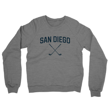 San Diego Golf Midweight French Terry Crewneck Sweatshirt-Graphite Heather-Allegiant Goods Co. Vintage Sports Apparel