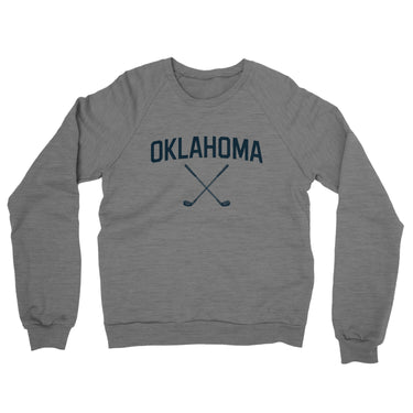 Oklahoma Golf Midweight French Terry Crewneck Sweatshirt-Graphite Heather-Allegiant Goods Co. Vintage Sports Apparel